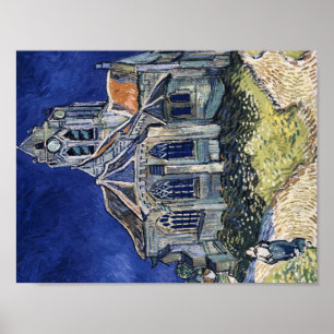 Pôster Igreja Auvers-sur-Oise que pinta Vincent van Gogh