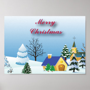 Poster Igreja calma do Natal