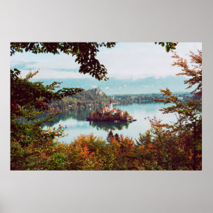 Poster Igreja da Assunção no lago Bled Eslovênia
