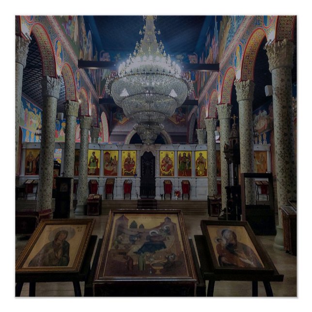 Pôster Igreja da Santíssima Mãe de Deus Escópia (Frente)