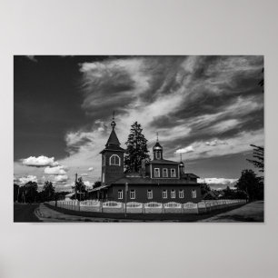Poster Igreja de Arquitetura de Belarus Porechye Parecca