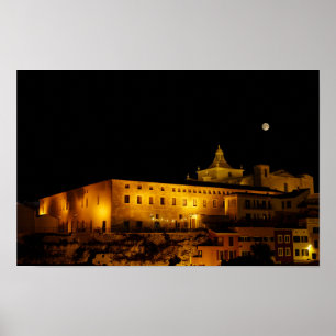 Poster Igreja de Carmen à noite - Mahon, Menorca, Espanha