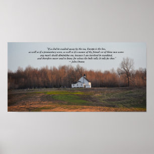 Poster Igreja de Kentucky no amanhecer com poema de Donne