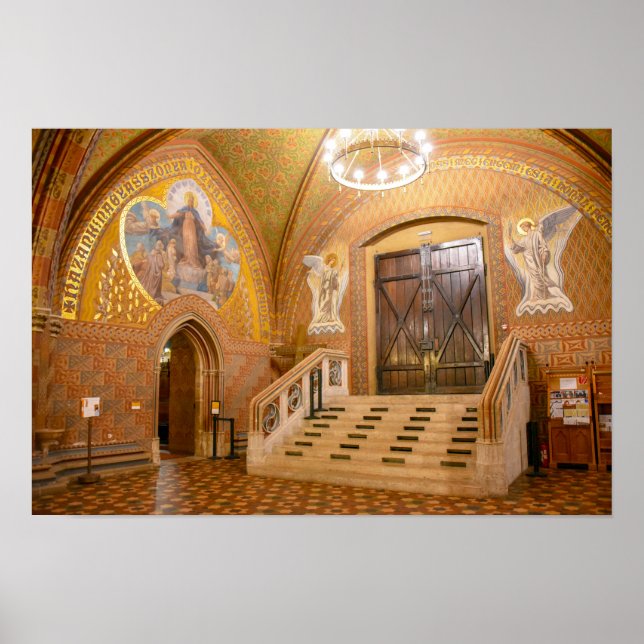 Poster Igreja de Matias Vestíbulo, Budapeste, Hungria (Frente)
