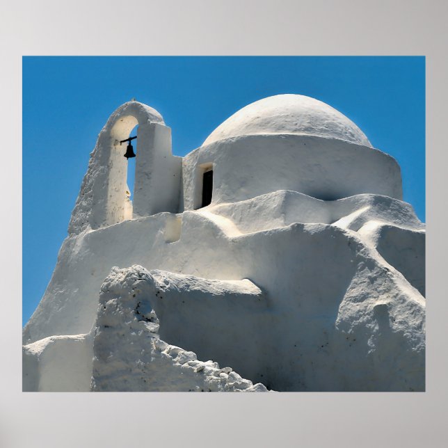 Pôster Igreja de Panagia Paraportiani, Mykonos, Grécia (Frente)