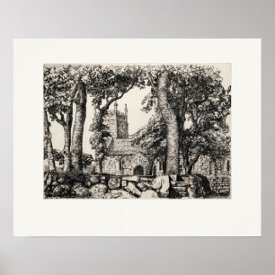 Poster Igreja de Sancreed Cornwall, Eleanor Hughes Re-Edi