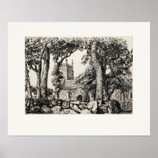 Poster Igreja de Sancreed Cornwall, Eleanor Hughes Re-Edi
