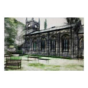 Pôster Igreja de Santa Maria, Luddenden