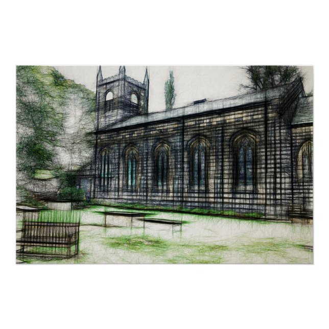 Pôster Igreja de Santa Maria, Luddenden (Frente)