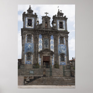 Pôster Igreja de Santo Ildenfonso com painéis Azulejos