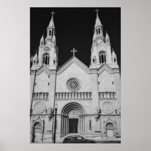 Poster Igreja de São Pedro e São Paulo em preto e branco