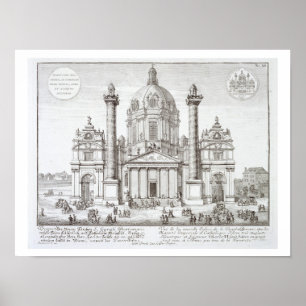 Pôster Igreja de St Charles Borromeo (1538-84), Viena,
