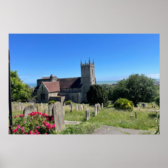Poster Igreja de St Leonards Hythe vista de cima (Frente)