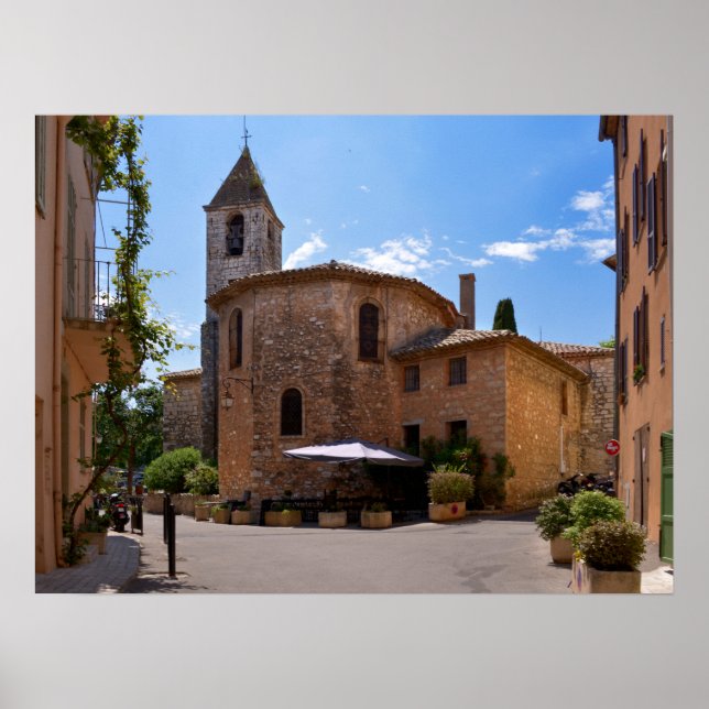 Poster Igreja de Tourrettes-sur-Loup na França (Frente)