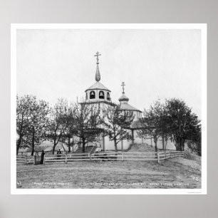 Poster Igreja do russo coberta pela cinza 1912 de