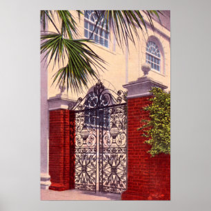 Pôster Igreja do St. Michaels da porta de Charleston