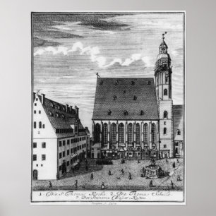 Pôster Igreja e escola de St Thomas em Leipzig, 1723