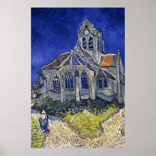Poster Igreja em Auvers por pintura de Van Gogh