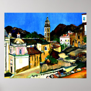 Poster Igreja em BelGodere, Córsega, belas artes,