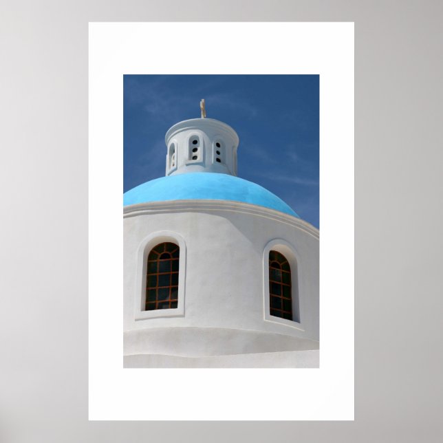 Pôster Igreja Grega em Santorini (Frente)