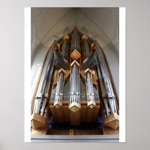 Poster Igreja Hallgrímskirkja Órgão de Tubos Islândia