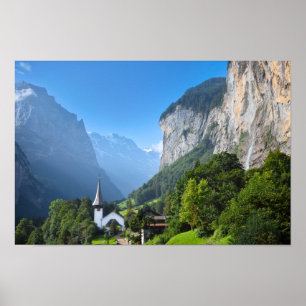 Poster Igreja no Vale de Lauterbrunnen, Suiça