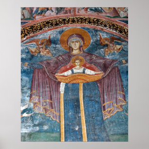 Pôster Igreja Ortodoxa Sérvia, e um local da UNESCO,