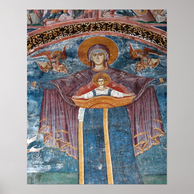 Pôster Igreja Ortodoxa Sérvia, e um local da UNESCO, (Frente)