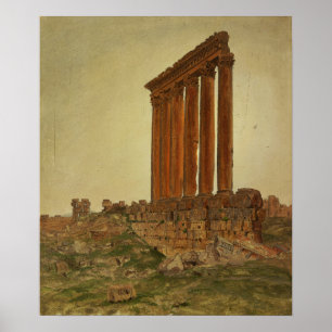 Poster Igreja - Ruínas do Templo de Zeus Baalbek 1868