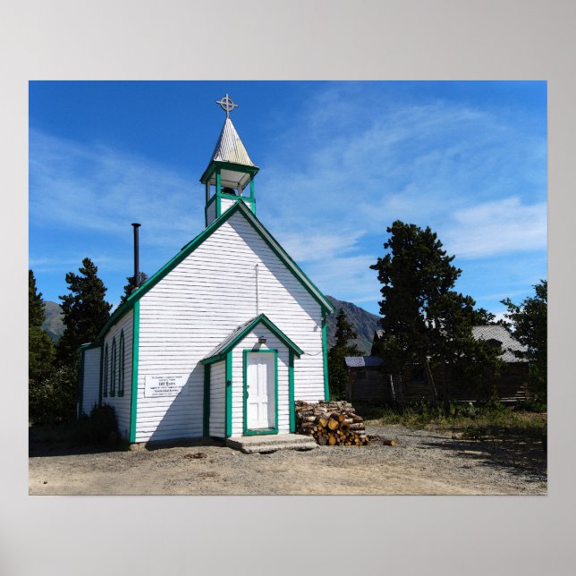 Pôster Igreja Yukon em Carcross, Canadá (Frente)
