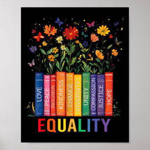 Poster Igualdade Amor Paz E Flores Do Livro Da Bondade Lg