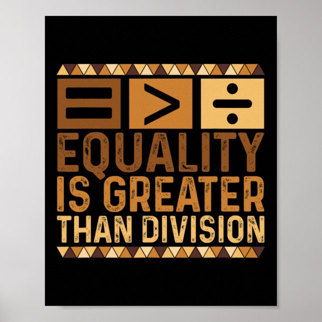 Poster Igualdade é Maior que Divisão Juneteenth Unidade (Frente)