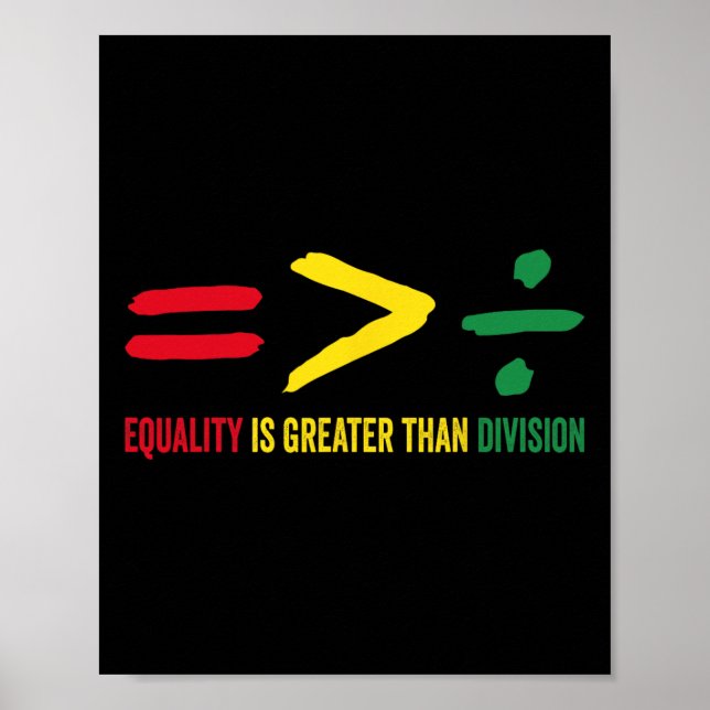Poster Igualdade é Maior que Divisão Matemática História  (Frente)