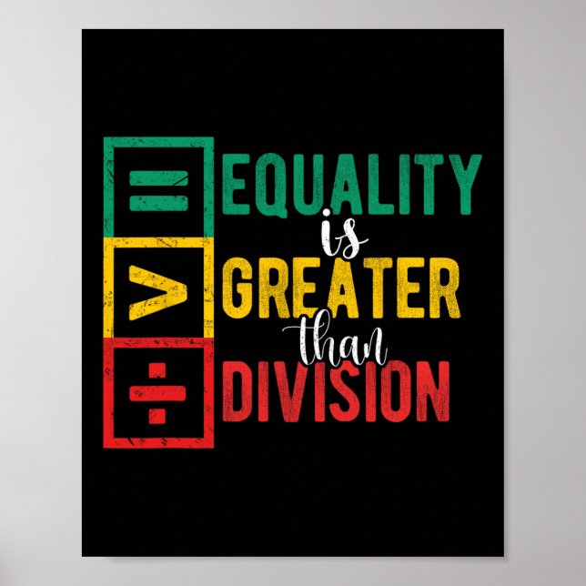 Poster Igualdade é Maior que Divisão Mês da História Negr (Frente)