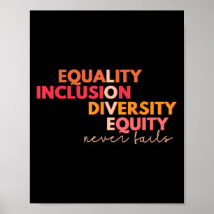 Poster Igualdade Inclusão Diversidade Equidade Amor Nunca