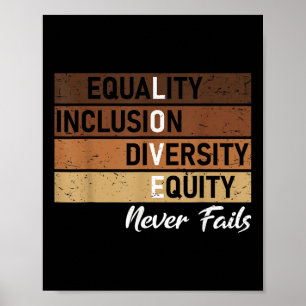 Poster Igualdade Inclusão Diversidade Equidade Equidade A