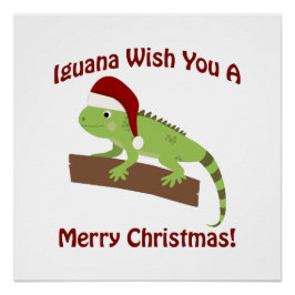 Pôster Iguana Deseje A Você Um Feliz Natal