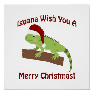 Pôster Iguana Deseje A Você Um Feliz Natal