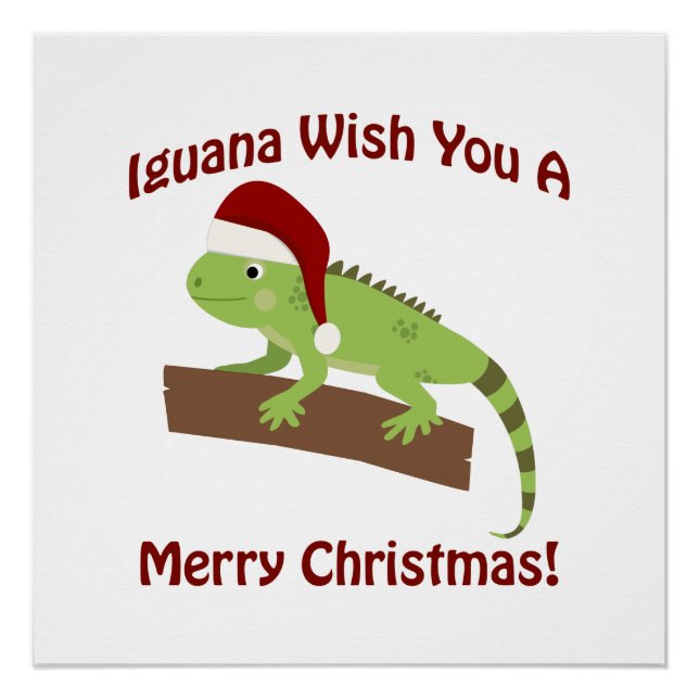 Pôster Iguana Deseje A Você Um Feliz Natal (Frente)