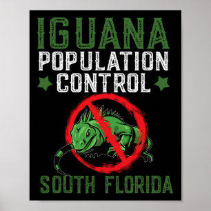 Poster Iguana Hunting Design para South Florida Iguana Hu