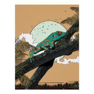 Pôster Iguana na Selva