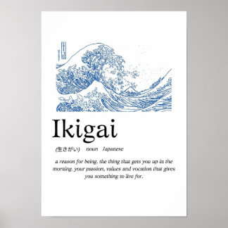 Poster Ikigai Definition Wall Art – Japanese Meaning of L