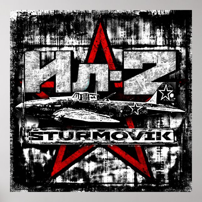 Poster Il-2 Aeronaves de ataque terrestre soviéticas (Frente)