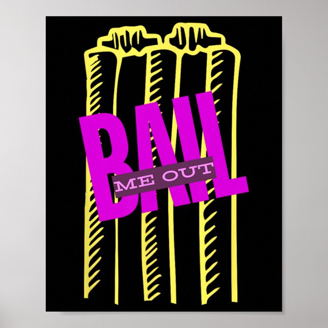 Poster Il Me Out Funny Wickets Cricket T20  (Frente)