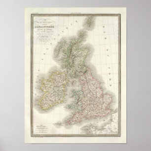 Poster Iles Britanniques - ilhas britânicas