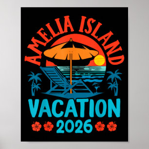 Poster Ilha Amelia Flórida 2026 Férias Praia Verão V