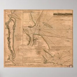 Pôster Ilha Amelia, mapa da Flórida 1770