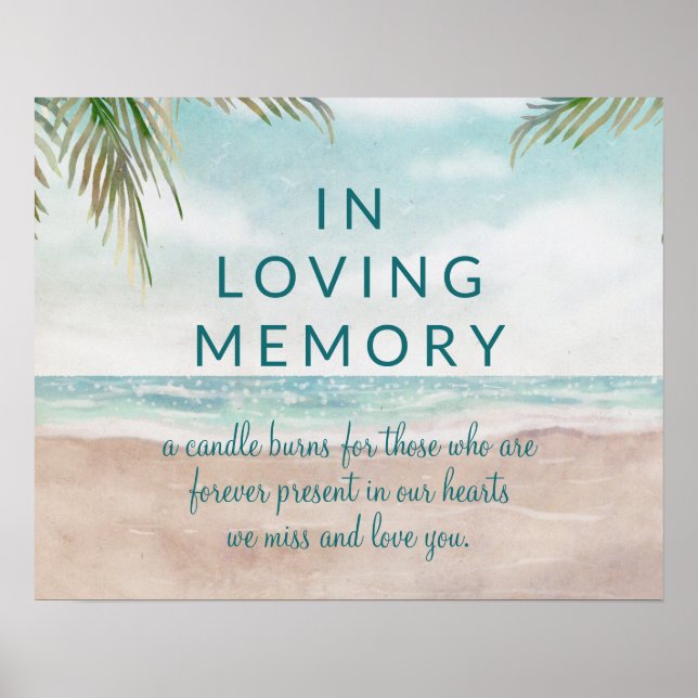 Poster Ilha Breeze Painted Beach No Loving Memory Sign (Frente)