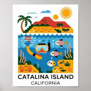 Poster Ilha Catalina Califórnia Caminhada