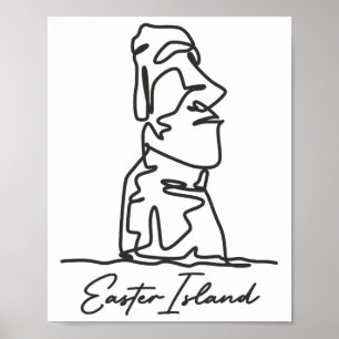 Poster Ilha da páscoa Isla De Pascua Polynesia Chile Stat